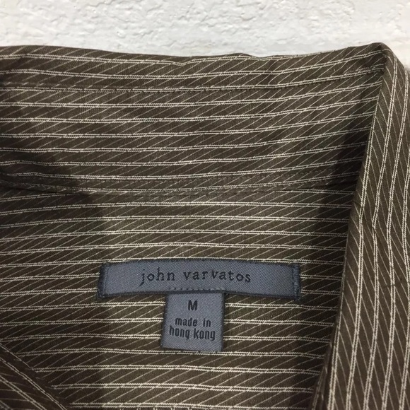 Mens John Varvatos Striped Dress Shirt M - Picture 2 of 5